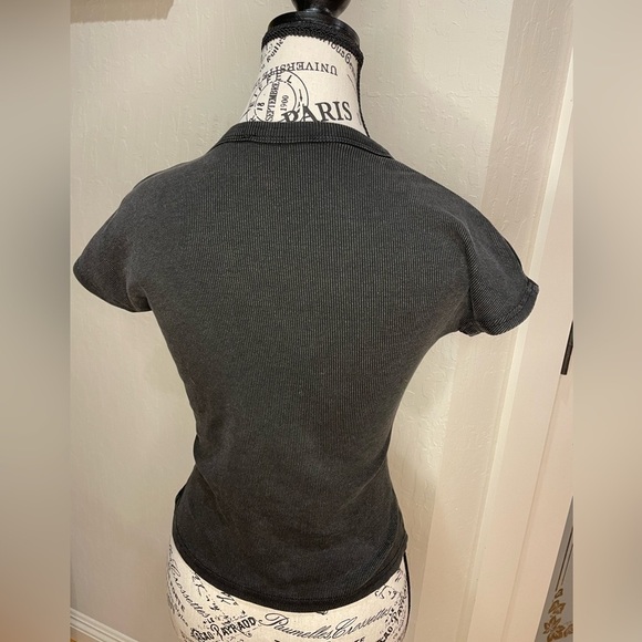 Zara Black Ribbed Size Small Top - Picture 4 of 7